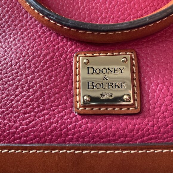 Dooney & Bourke, Zip Zip, Strawberry Pink, Pebble Leather Satchel Handbag - EUC - Picture 4 of 13